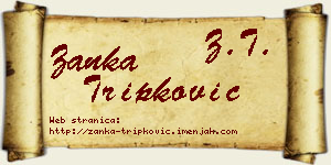 Žanka Tripković vizit kartica